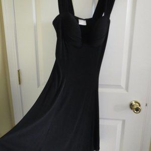 Moda International Fit and Flare, Wide Strap Dress with Bra Cup